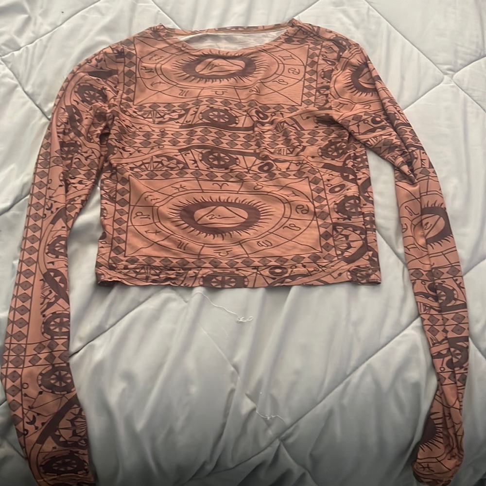 See Through Pattern Crop Top